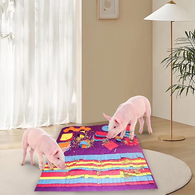 Snuffle Mat for Pigs, Pet Food Mat, Foraging Mat Toy for Small Animals, Pig Toys for Pet Pig, Pig Supplies