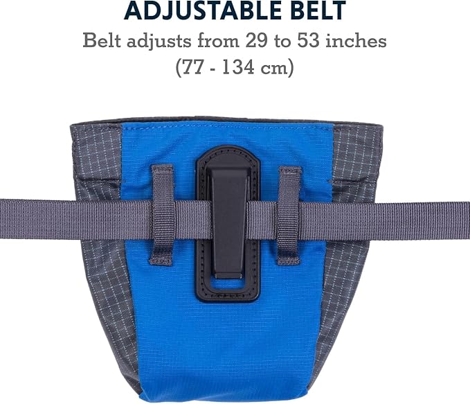 Ruffwear, Treat Trader Dog Treat Pouch, Hands-Free Waist-Worn, One-Handed Magnetic Closure, Belt (30-48 in) or Clip, Waterproof Food-Grade Lining, Zippered Pocket, Clicker Loop, River Rock Green