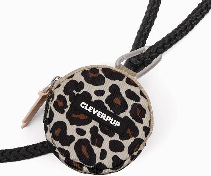 Cleverpup Training Sling & Snackpack Double Insulated Treat Pouch in Leopard