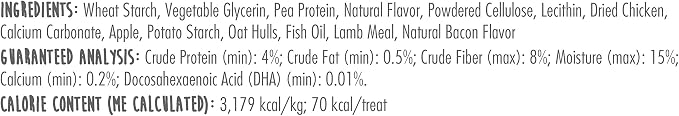 Nylabone Healthy Edibles Natural Puppy Chews Long Lasting Treats for Puppies, Lamb & Apple Flavor, X-Small/Petite (8 Count)