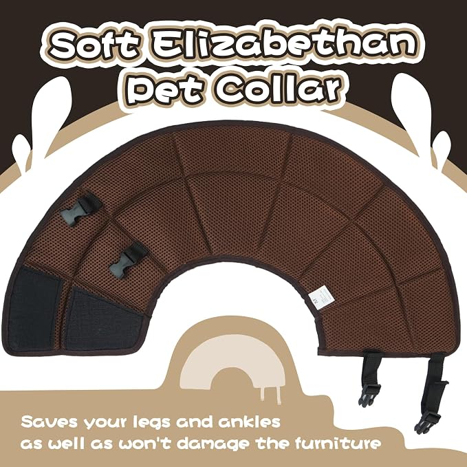 Dog Cone for Large Dogs After Surgery, Soft Dog Cone Collar for Dogs to Stop Licking, Adjustable Comfy E-Collar Alternative Lightweight Post-Surgery Recovery Elizabethan Collar for Pet