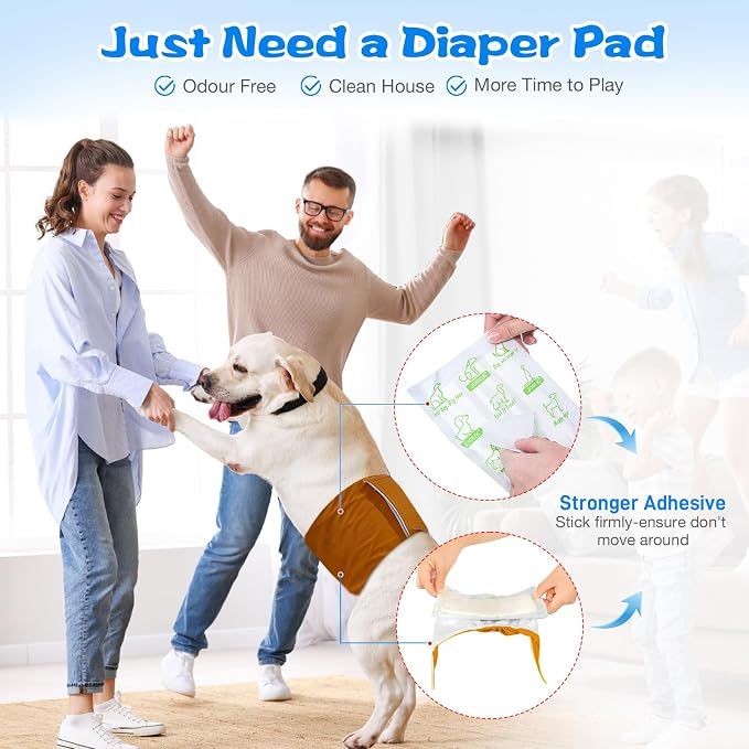 Dog Diaper Liners 150ct Super Absorption Dog Diaper Booster Pads Disposable Leak-Proof for Female and Male Fit Most Reusable Belly Bands,Wraps and Period Diapers(Regular, S-150ct)