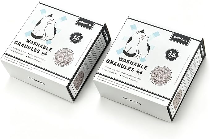 Cat Litter Box Washable Granules Refills. Compatible to Cat Genie Refills. Great for cat Toilet Training kit. Compostable and Flushable. 7lbs Package