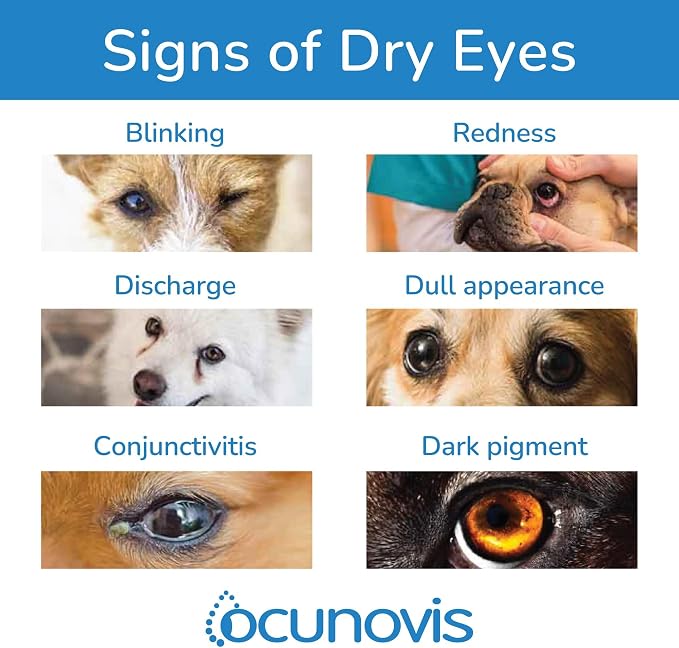 Sentrx - Ocunovis Gel Eye Drops for Dogs and Cats with Dry Eyes, Hydrating Cat and Dog Eye Drops with Hyaluronic Acid, Non-Blurring and Non-Stinging Artificial Tears, 5 ml, 3 Pack