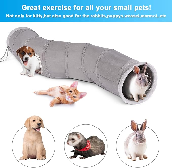 Ownpets Cat Tunnel T-Shape and S-Shape for Cat Kitten Kitty Puppy Rabbit