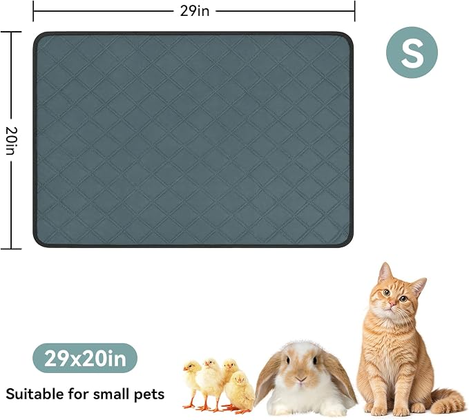 Siedihit Washable Reusable Pet Pee Pads, Absorbent Non-Slip Training Mat for Dog Cat Rabbit Puppy Kitten, Whelping Playpen Crate Bed Cage Home Indoor Outdoor (Small - 2pack, Rectangle)