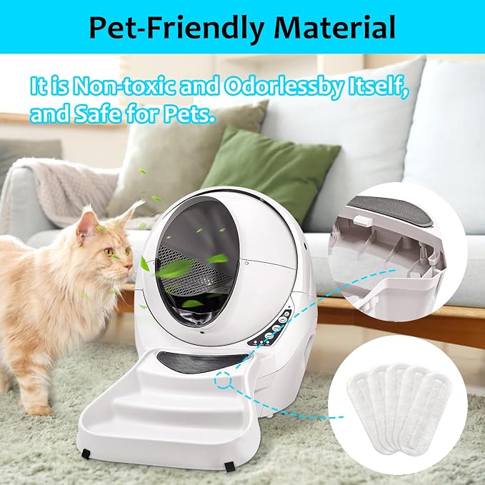 2026 Upgrade 10pcs Ceiling Fan Filters for Blades Easy-Stick Strong Fixity Activated Coconut Carbon Fan Filter for Ceiling Fan, Universal Fan Blade Air Fresh Purifier Cat Litter Box Filter, White
