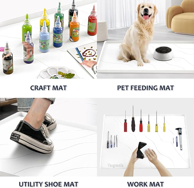 Heavy Duty Silicone Under Sink Mats for Kitchen Waterproof 40" x 19", Extra Thick Under Sink Rubber Mat Drip Tray, Raised Edge Under Sink Liner,Prevent Drips, Leaks, Spills,White