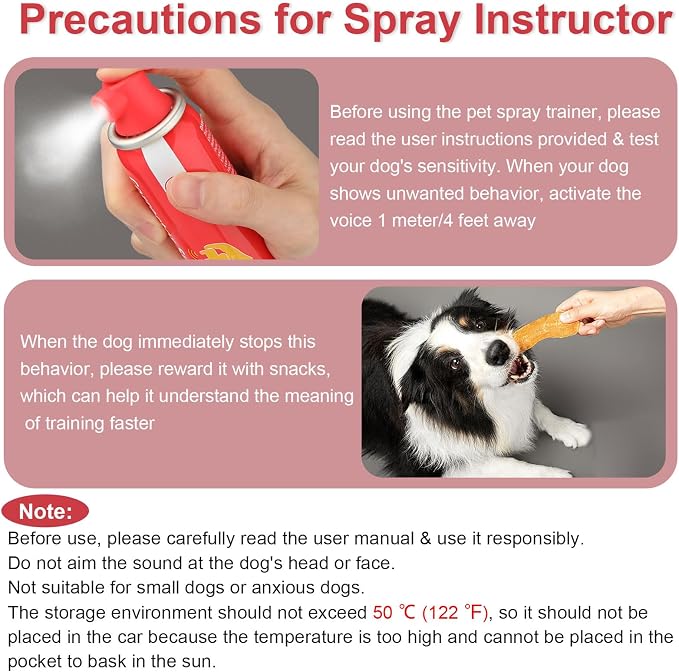 KDSZJDV Corrector Spray Dog Trainer, 80ml 2 Pack Corrector Spray for Dogs to Stops Barking, Jumping Up Attacks & Unwanted Dog Behaviour Humane Effective