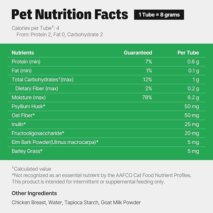 Cat Hairball Treatment – Lickable Supplement with Natural Fiber for Hairball Relief – Supports Digestion & Furball Control, Hairball Remedy – Daily for Cats, Chicken Flavor with Goat Milk, 30 Tubes