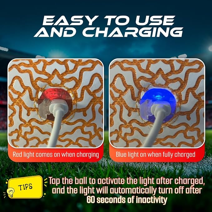 Glow in The Dark Kids Football #6 Rechargeable Light-Up Youth Pool Football,Ideal Gift for Ages 6-15