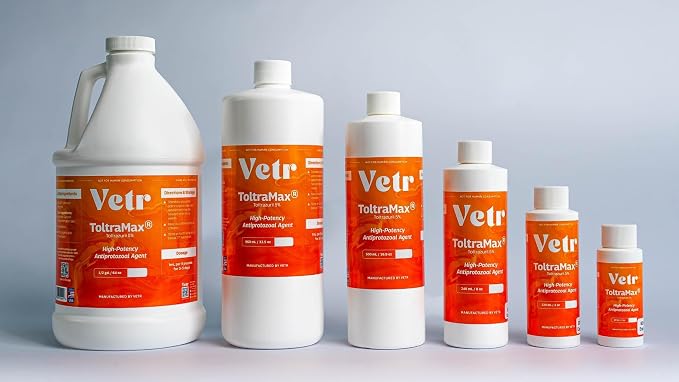 Vetr's Toltramax Toltrazuril 5% Suspension 960mL for Horses, Dogs, Cats, and Non-Food Chain Animals, Chicken Flavor