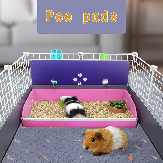 2Pcs Guinea Pig Cage Liners,Guinea Pig Fleece Cage Liners42''X42'' Super Absorbent Washable Pee Pads Reusable for Rabbit Hamster Chinchilla