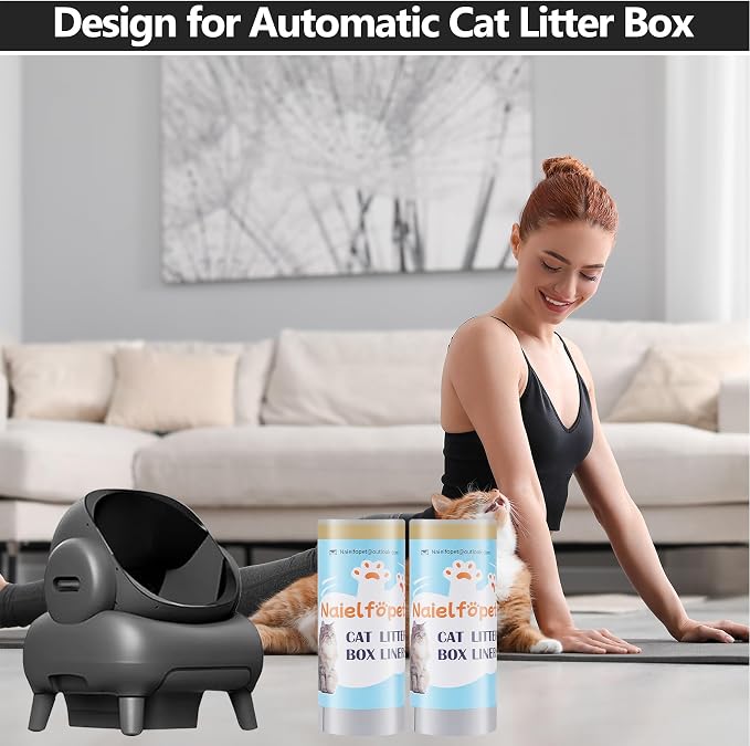 30 Count Cat Litter Bags, Compatible with Neakasa M1 Open-Top Self Cleaning Cat Litter Box, 3 Mils Super Thick Replaced Waste Bags, 27" x 13" Kitty Litter Waste Receptacles Bags
