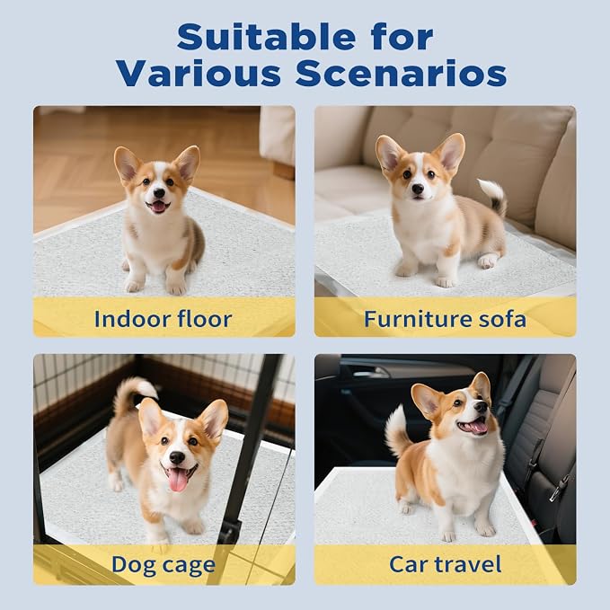 ABCPET Puppy Pads Puppy Pee Pads 100 Count Dog Pads with 5-Layer Leak-Proof Design, Small Disposable Dog Training Pad 22"x22" with Super Absorbent & Cat Litter for Dogs, Cats