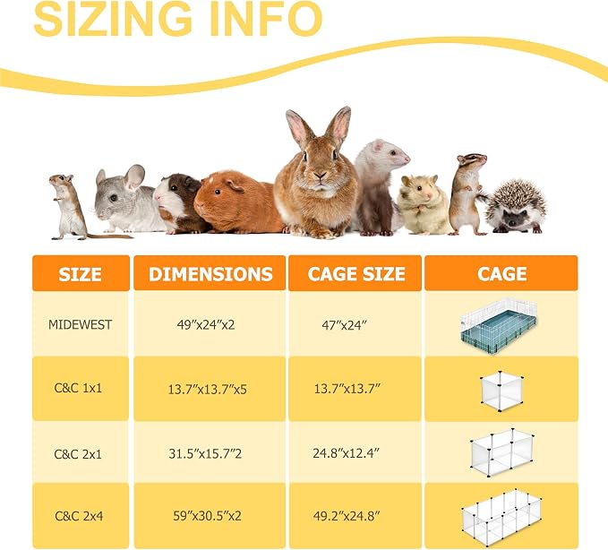 Guinea Pig Cage Liners, Washable Guinea Pig Bedding for Midwest Cage 3 Pack 49"X24", Reusable & Anti Slip & Waterproof, Absorbent Guinea Pig Pee Pad for Small Animal, Rabbit, Bunny, Chinchilla