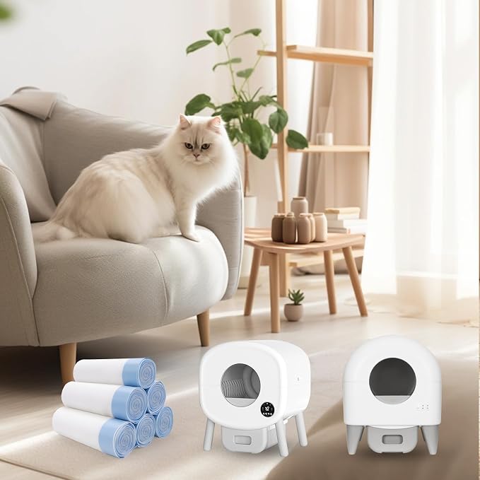 120-Pack Heavy Duty Cat Litter Box Liners for Fsitego & Fumoi Self-Cleaning Litter Boxes, Extra Thick Automatic Litter Box Bags, with Drawstring and Leakproof Cat Litter Bags