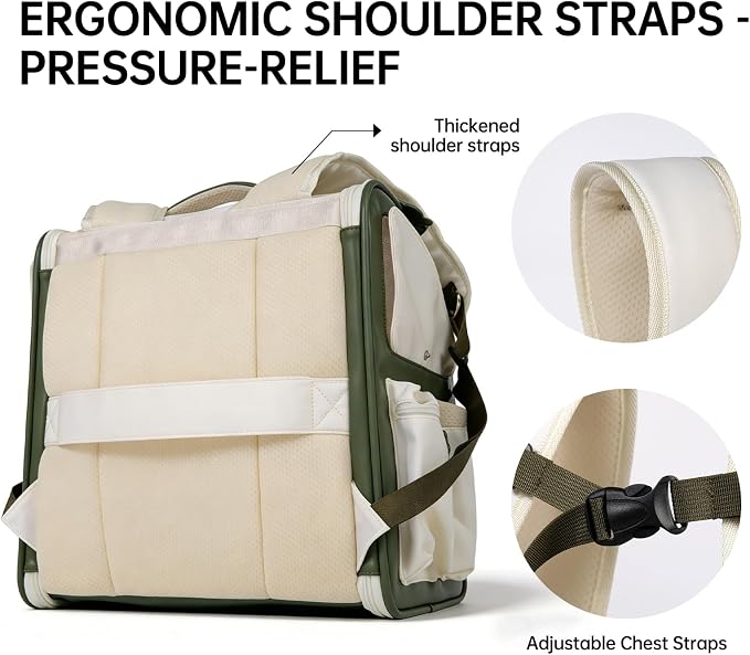 Waterproof Pet Backpack Carrier for Cats & Small Dogs, Large Ventilated Cat Travel Backpack with Chest Strap & Wide Straps. Secure, Collapsible Dog Bookbag for Hiking, Walking