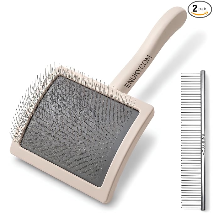 Specialized Grooming Tool for Great Pyrenees and Doodles - Dog Brush for Shedding & Long Haired Dogs, Slicker Brush for Dogs with Comb for Goldendoodles, Poodles & Labradoodles (Large)