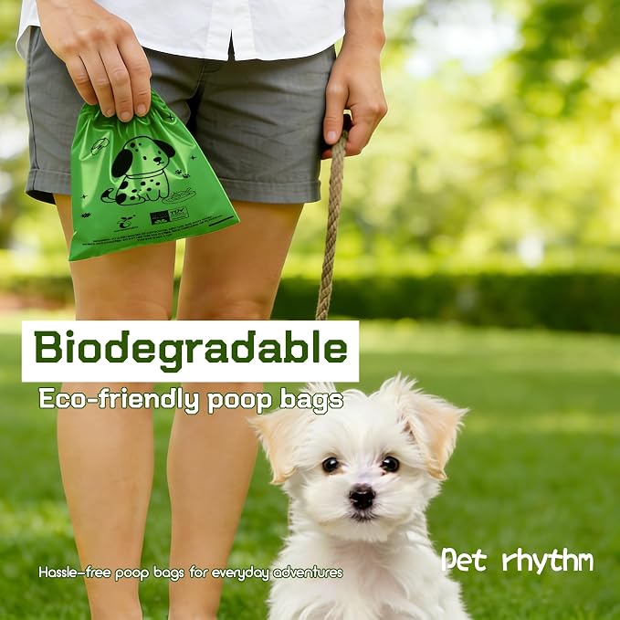Dog Poop Bags Rolls-Biodegradable dog poop bags, Compostable Dog Waste Bags, ASTM D6400 & EN 13432 Compliant BPI Certified Pet Waste Bags. Earth Friendly 450 waste bag including dispenser
