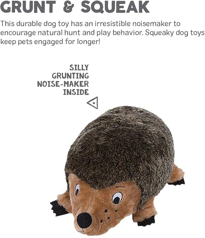 Outward Hound Hide A Squirrel Plush Dog Toy Puzzle, Large & Hedgehogz Plush Dog Toy, Medium