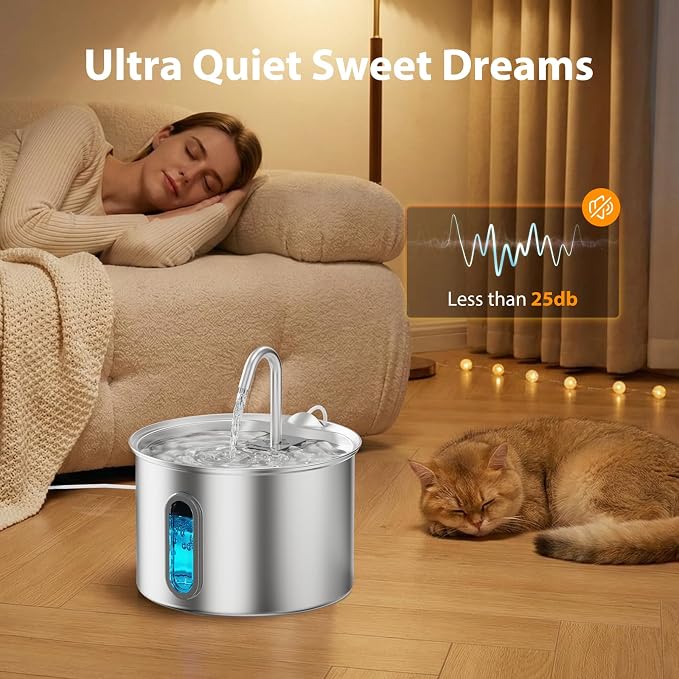 Cat Water Fountain Filter, Multi-Stage Filtration Replacement Filters (12 Filters+12 Sponges+2 Brushes)