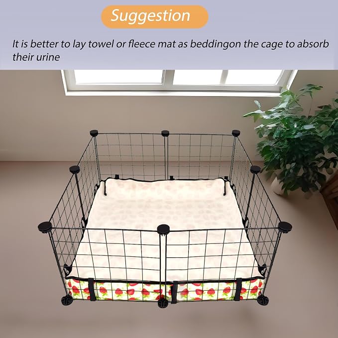 Guinea Pig Cage Liner,Washable Waterproof Oxford Cloth Cage Liners for Small Animals,Hamster Chinchilla Hedgehog Rabbit and Other Small Animals Not Include Cage(24x24 inches)
