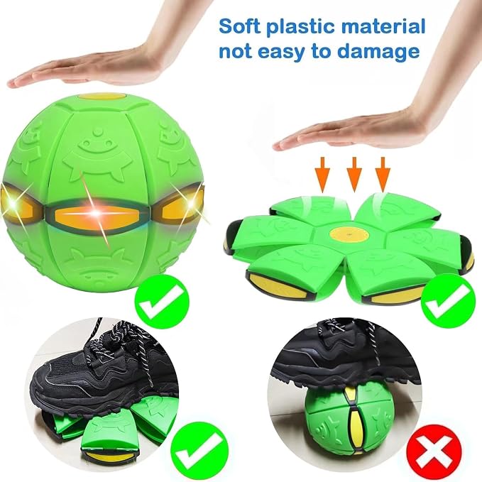 2pc 2-in-1 Dual Form Freely Switchable Magic Bouncing Ball Toy with Six Light Suitable for Indoor & Outdoor