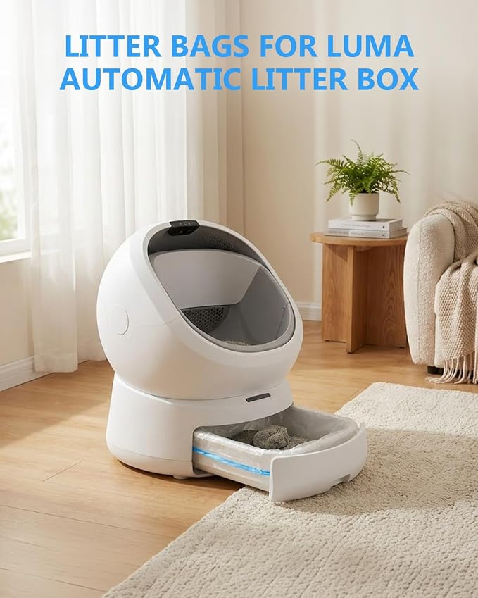 Litter Box Liner for PETLIBRO Luma Automatic Cat Litter Box, 120 Count Cat Litter Bags, Thick Drawstring Liners for Automatic Litter Box Waste Drawer