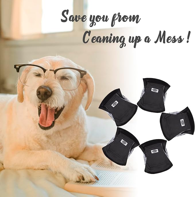 Tuiskusa Male Dog Diapers, High Absorbing Dog Belly Bands for Male Dogs, Washable Reusable Dog Male Wraps(5 Pack)