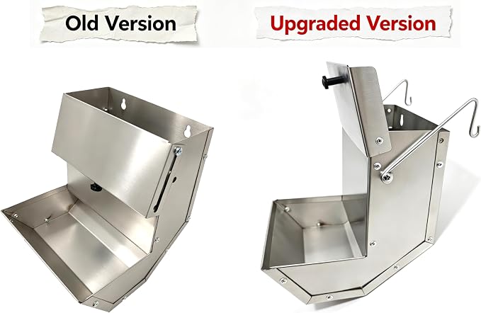 Small Animal Gravity Feeder with Lid - Stainless Steel Anti-Corrosion Durable Large Capacity Food Dispenser for Rabbits, Guinea Pigs, Chinchillas & Other Small Pets for Indoor Outdoor Cage Use (4Lbs)