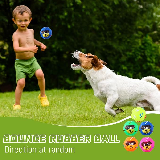Shappy 20 Pcs Squeaky Dog Toys, Latex Rubber Dog Toys Bulk Soft Squeak Chew Balls Assorted Animals Puppy Fetch Interactive Play for Medium Large Pets(Novel)