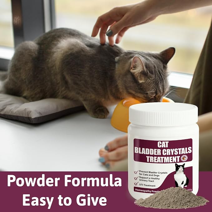 Cat Bladder Crystals Treatment, Urinary Tract Support Cat UTI Treatment, Natural Herbal Formula Supplement for Dogs, Homeopathy Powder Formula, 100g