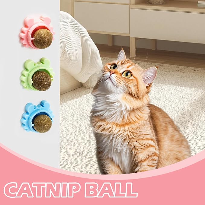 Catnip Balls for Cats Wall, Ball Rollerball, Avocado, Cat Nips Organic Ball, Mint Avocado, Supercle Catnip, Magic Cat Balls Stick On Wall Toy 4 Pack