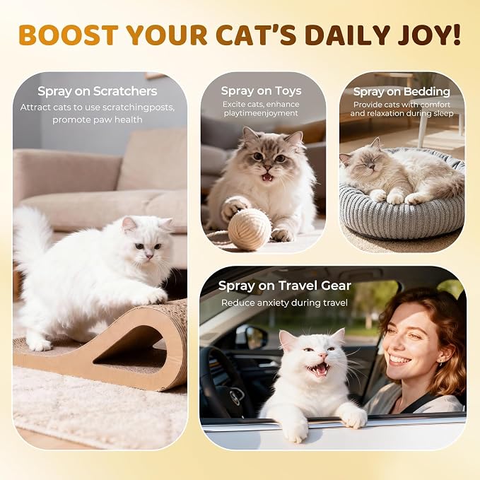 Catnip Spray with Valerian | Double Plant-Power Loved by 90% of Cats,Extra-Strength Attractant to Refresh Toys & Supercharge Playtime