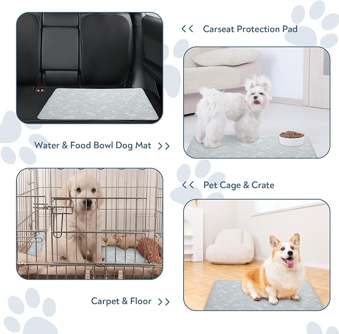 Washable Pee Pads for Dogs, 2 Pack Reusable Puppy Pads, Super Absorbent & Waterproof Training Mats for Potty, Crate, Kennel, Playpen, Bed & Sofa, Anti-Slip Wee Pee Pads for Dogs,18" x 24"