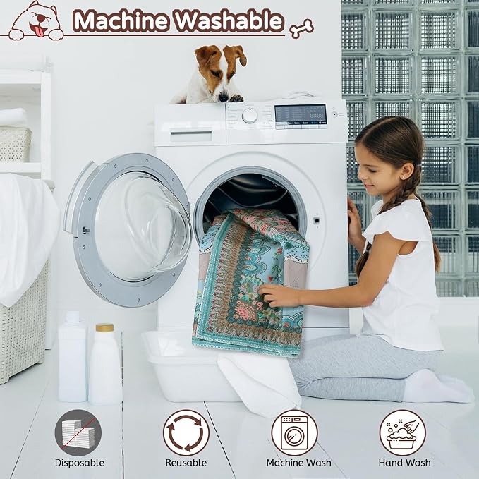 Washable Pee Pads for Dogs, 18"x24" 2 Pack Reusable Puppy Pads Pet Training Pads, Super Absorbent, 100% Waterproof Dog Pee Pads, Whelping, Housebreaking, Incontinence, for Playpen