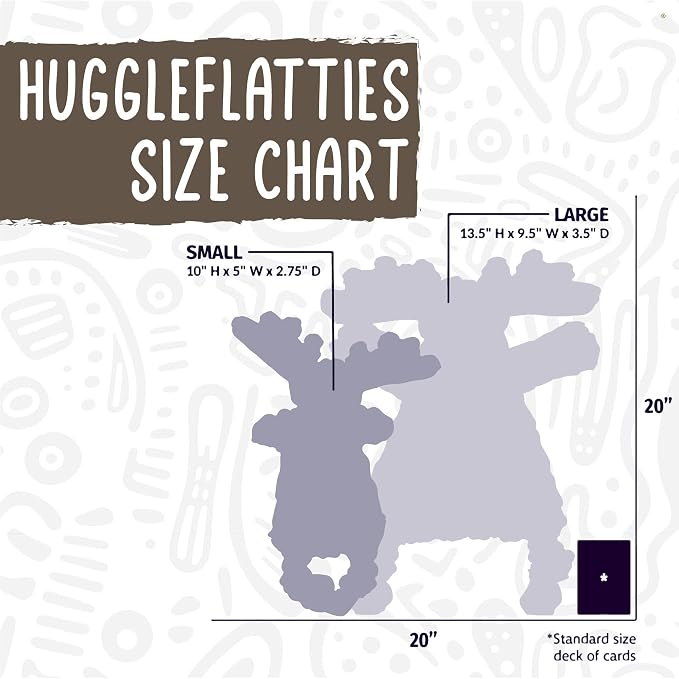 HuggleHounds Flatties - Dog Plush Toys to Keep Them Busy, Squeaky Crinkle Pet Toy for Small, Medium, & Large Dogs, Durable Stuffed Animal, Fox, Moose, & Raccoon - 3-Pack Woodland HuggleFlatties, Small