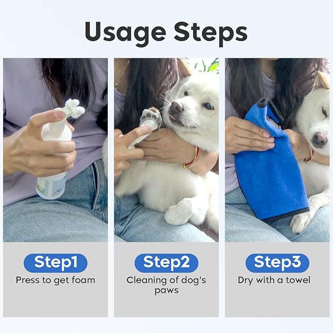 Leopong Dog Paw Cleaner, 3 Pack Dog Paw Cleaner with Dog Paw Balm for Heals - Repairs & Restores Dry - Cracked Paws & Nose Dog Paw Protector for Pet Foot Washer Care