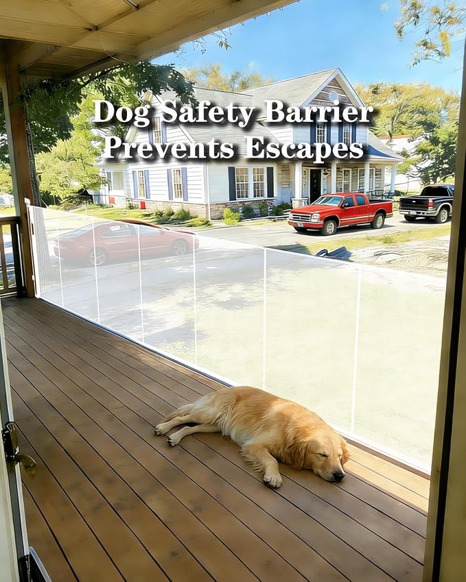 120" Extra Wide Retractable Baby Gates, 42" Extra Tall Retractable Dog Gate Pet Gate with Support Rods, Long Mesh Screen Child Safety Gate for Garage Doorways Hallways Deck Porch, Outdoor Indoor Use