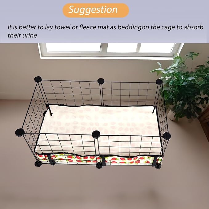 Guinea Pig Cage Liner,Washable Waterproof Oxford Cloth Cage Liners for Small Animals,Hamster Chinchilla Hedgehog Rabbit and Other Small Animals Not Include Cage(12x24 inches)