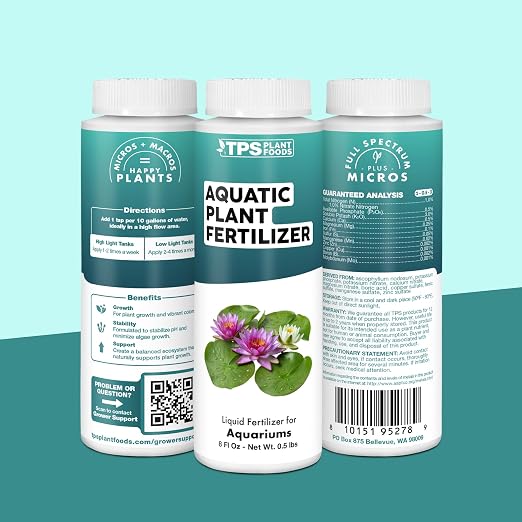 Aquatic Plant Fertilizer – Liquid Plant Food for Lush Growth, Vibrant Color & Healthy Aquarium Plants, 32 oz