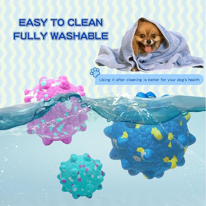 2 Pcs Tough ETPU Dog Balls for Aggressive Chewers - Bouncy, Interactive Floating Chew Toys for Fetch & Water Play with Medium Large Dogs