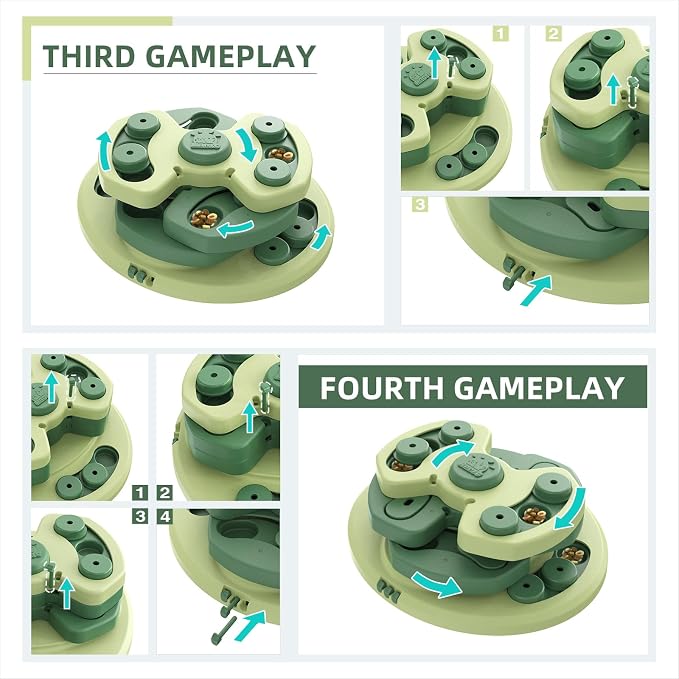 KADTC Dog Puzzle Toy, Large Size, 3 Levels of Step-by-Step Challenge, 3 Ways to Play Beginner to Advanced Slow Feeder & Mental Stimulation for Dogs Enrichment Toys