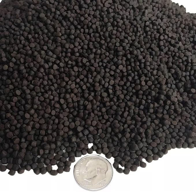 3mm - 1/8" Floating California Blackworm Pellets with Color Enhancers and Vitamins for Discus, Cichlids, Koi & Pond Fish, All Tropical Fish - 10-lbs