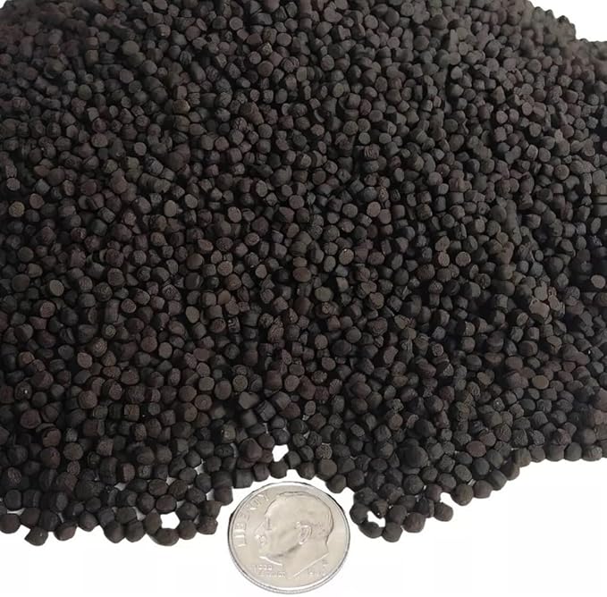 3mm - 1/8" Floating California Blackworm Pellets with Color Enhancers and Vitamins for Discus, Cichlids, Koi & Pond Fish, All Tropical Fish - 1/4-lb