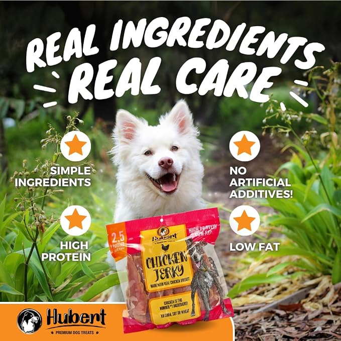Hubert Pet Duck Jerky Dog Treats, Grain Free, High Protein, Low Fat, 8 oz