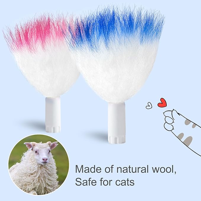 ORSDA 6PCS Feathers Replacement and Soft Furry Accessories ONLY Fits Cat Toys, Interactive Toys for Indoor Cats-NOT fits for Other Brand Toys