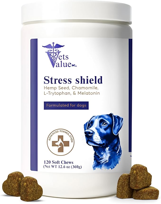 Calming Hemp Soft Chews for Dogs – with Hemp Seed, Chamomile, L-Tryptophan, and Melatonin - 120 Soft Chews | Helps Promote Relaxation, Calm Behavior, and Emotional Balance