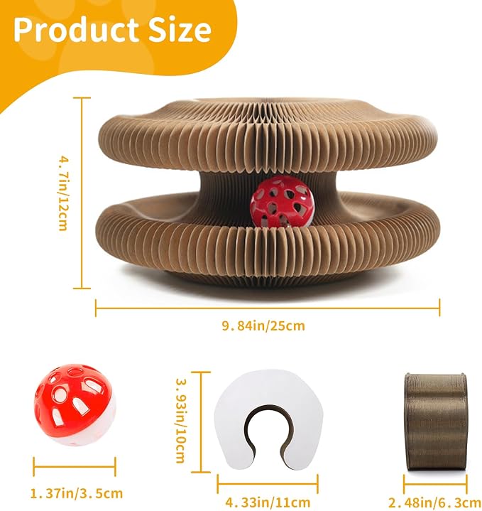 Magic Twist Cat Toy, Collapsible & Double-Sided Infinity Design Kitten Scratching Pad, Eco-Friendly Cardboard, Long-Lasting Interactive Play Toy for Indoor Kittens, 2 Pack, Upgrade